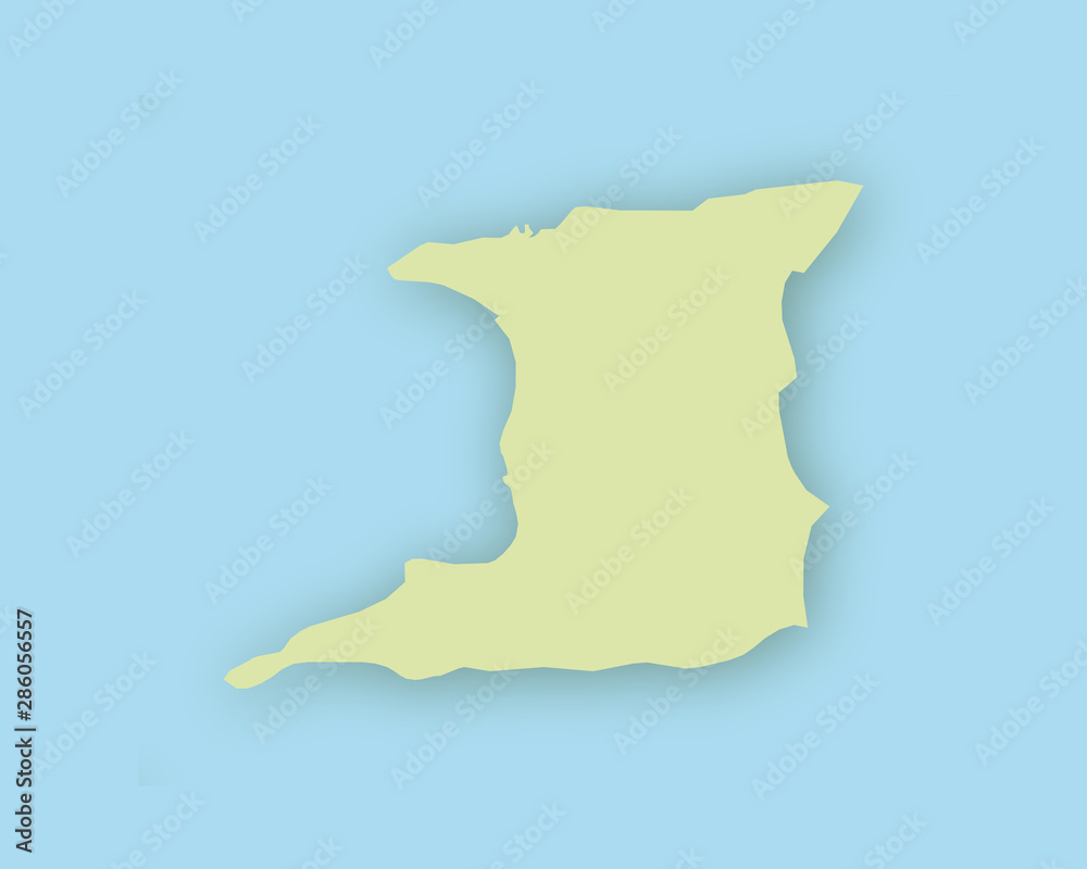 Karte von Trinidad und Tobago mit Schatten Karte von Trinidad und Tobago mit Schatten
