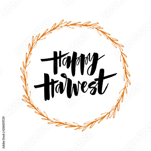 Happy harvest lettering card