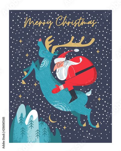 Festive Christmas and new year greeting card. merry Christmas.