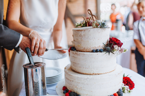 Anschnitt Hochzeitstorte Cake  photo