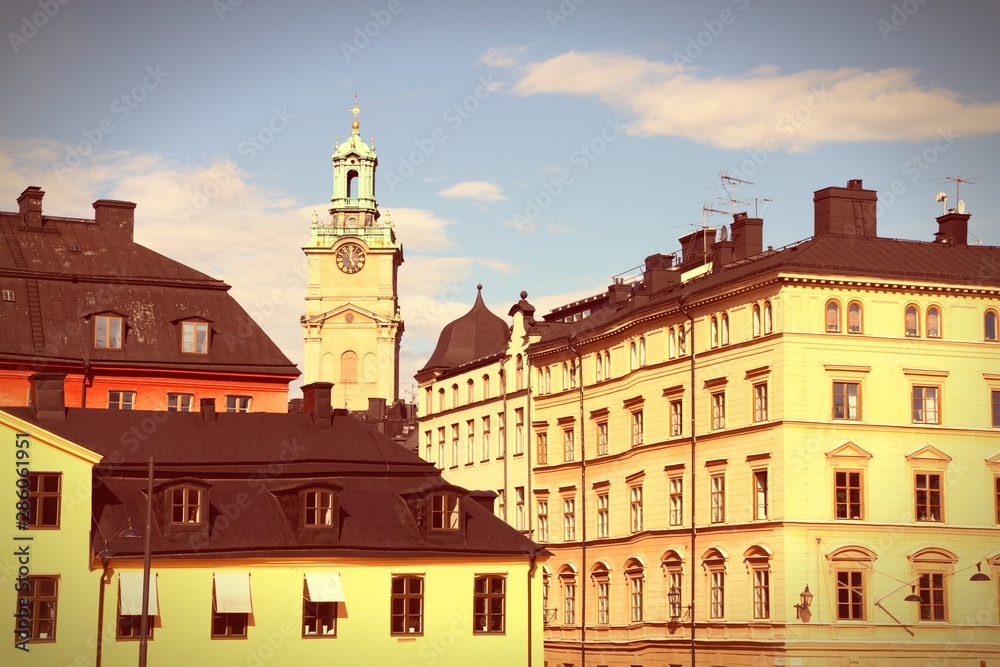 Stockholm. Retro filtered colors style.