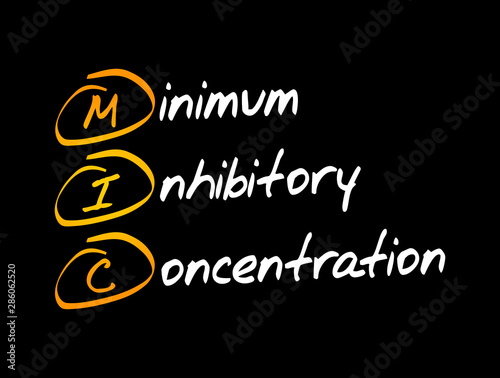 MIC - Minimum Inhibitory Concentration acronym, medical concept background
