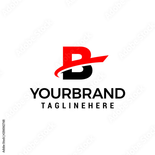 initial letter B logo with slice element graphic vector template