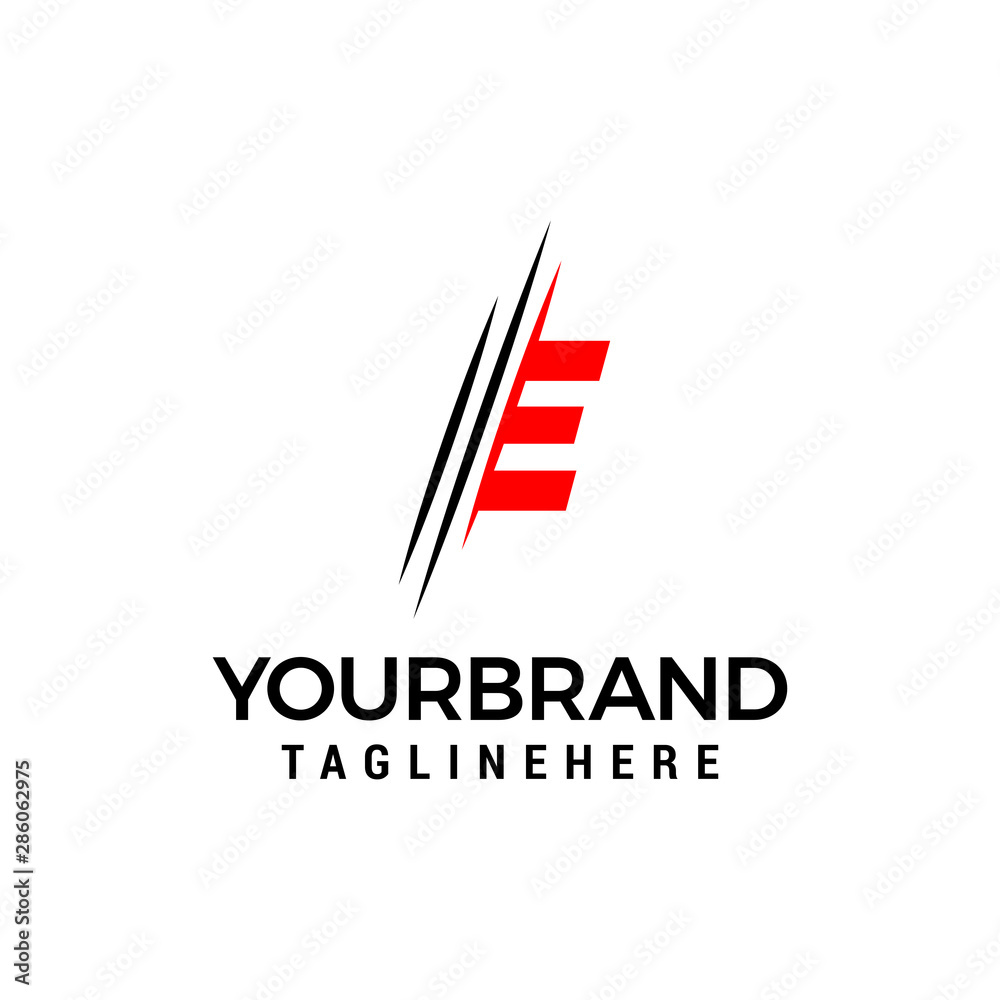 Fototapeta premium Letter E logo graphic elegant and unique sliced design template Vector