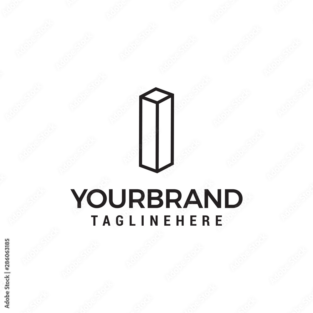 Letter I logo 3D isometric lines geometric shape template design vector Letter I logo 3D isometric lines geometric shape template design vector