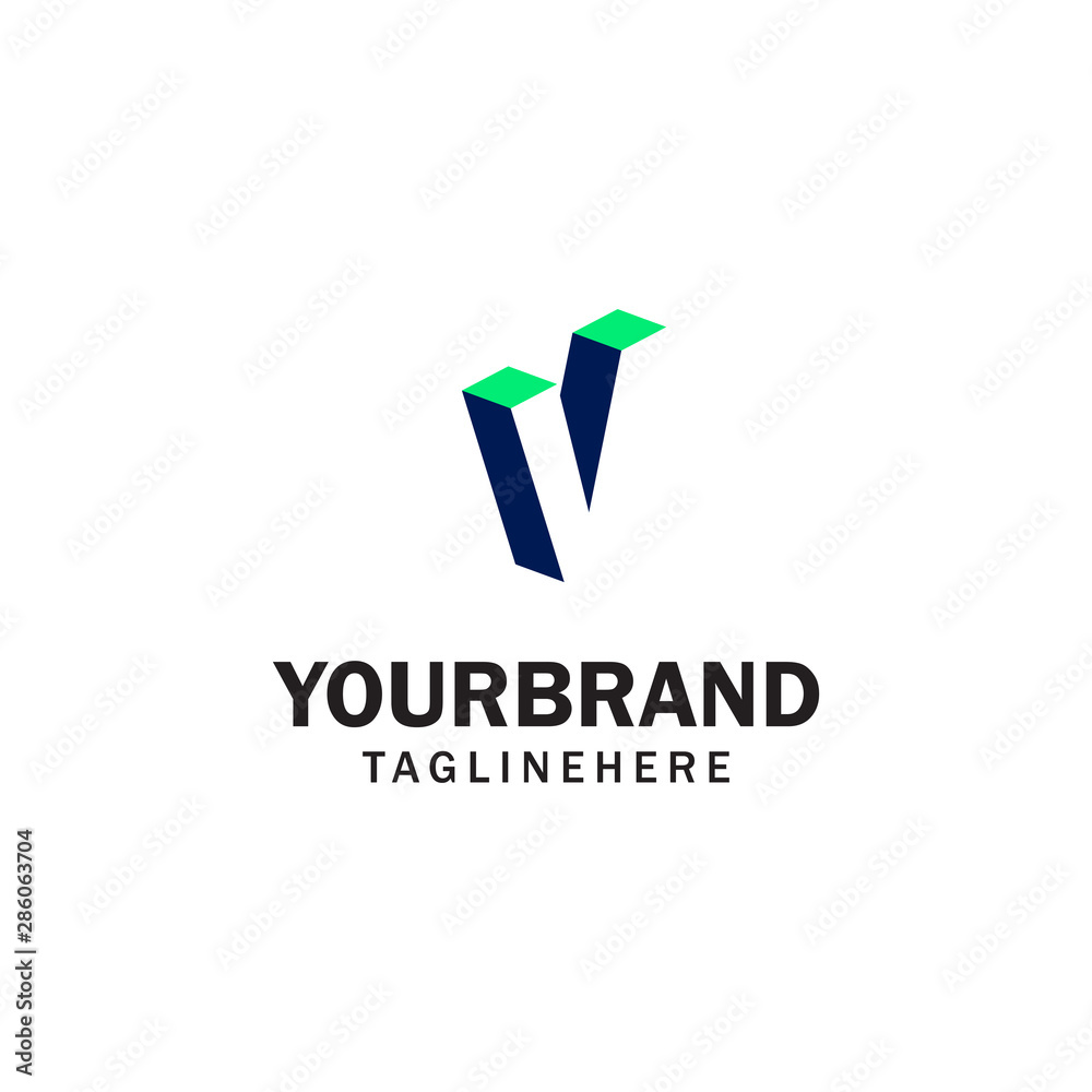 V Letter logo in negative space vector design template elements Stock ...