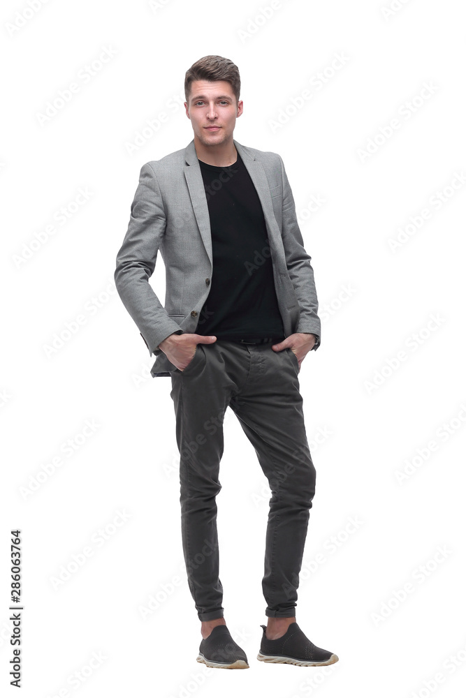 confident young man. isolated on grey background confident young man. isolated on grey background