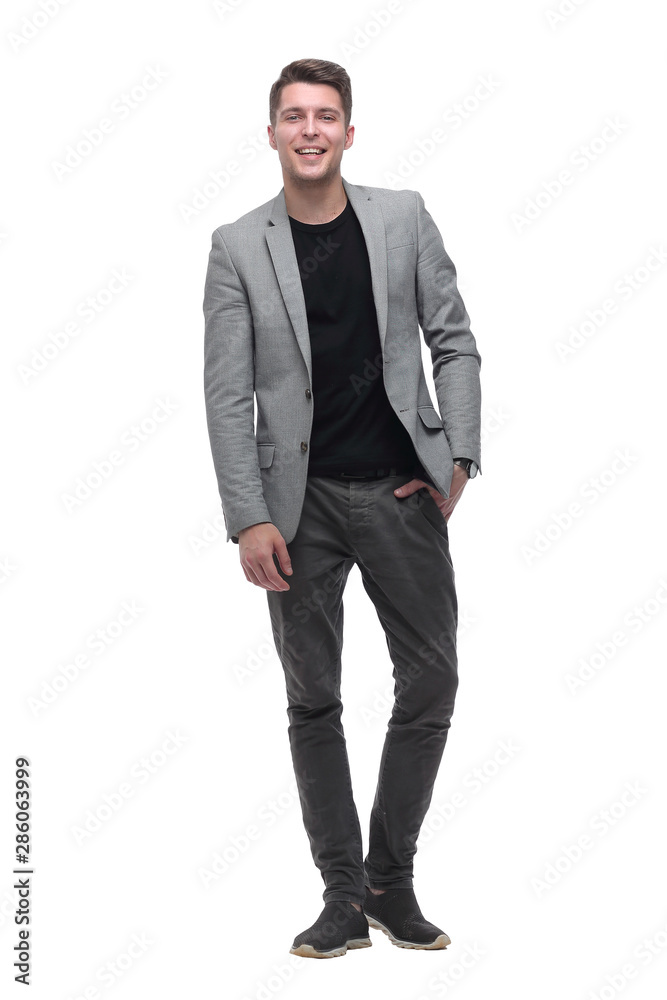 smiling man pointing to copy space. isolated on white background smiling man pointing to copy space. isolated on white background