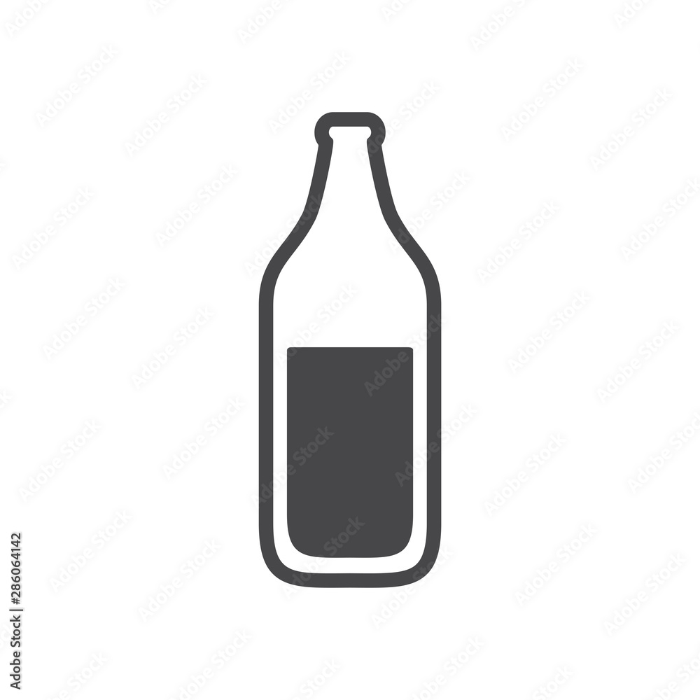 Wine bottle vector icon, simple car sign.