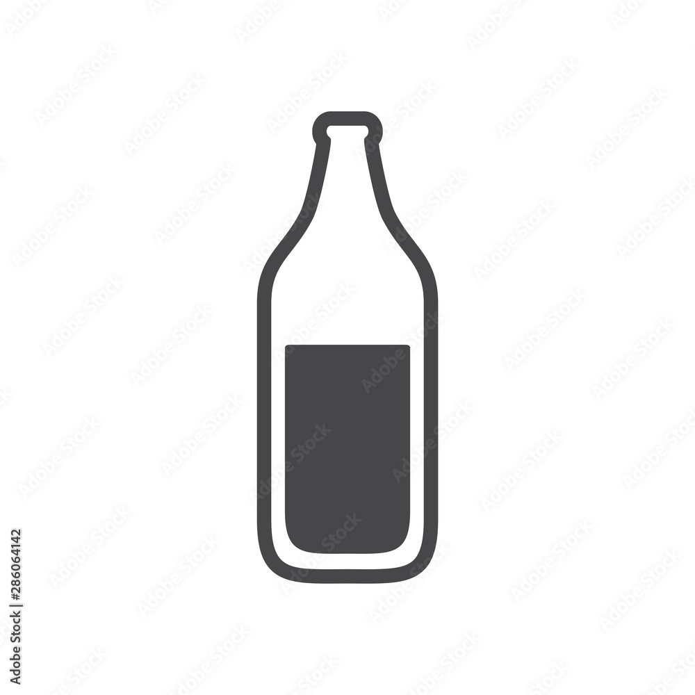 Wine bottle vector icon, simple car sign. Wine bottle vector icon, simple car sign.