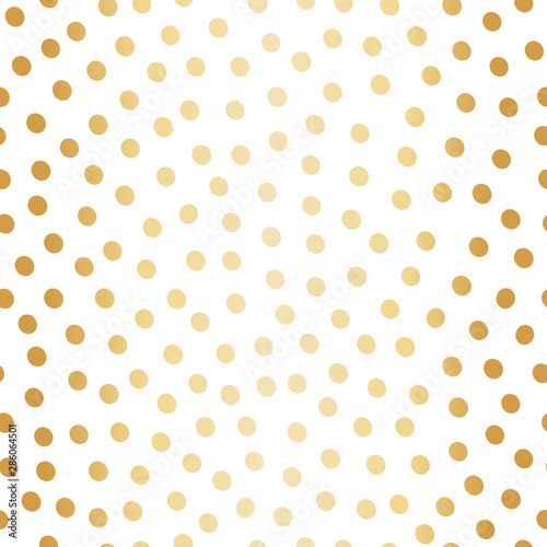 Classic hand drawn gold foil polka dot all over print design. Seamless vector pattern on white background. Great for Christmas and celebration products, giftwrap, packaging, stationery, home decor