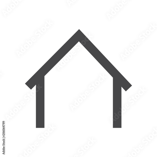 Home vector icon, simple car sign.
