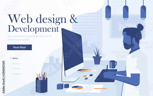 Flat Modern Illustration of Graphics design