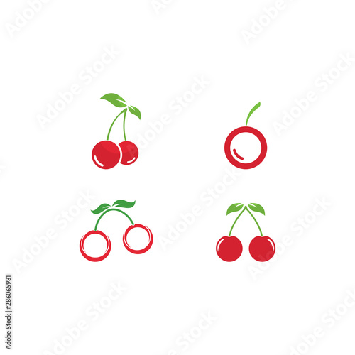 cherry logo vector icon template