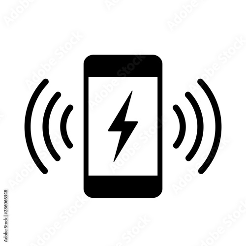 Phone charging vector icon