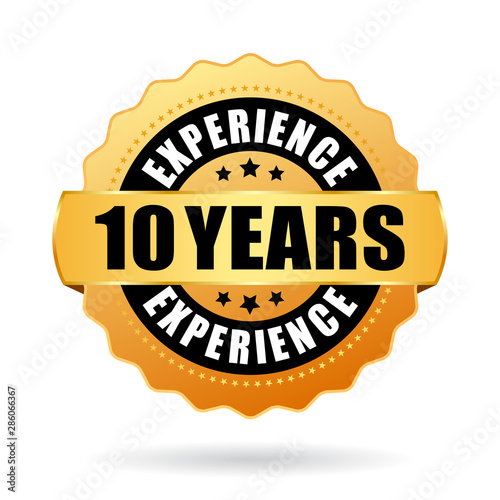 10 years experience gold vector seal