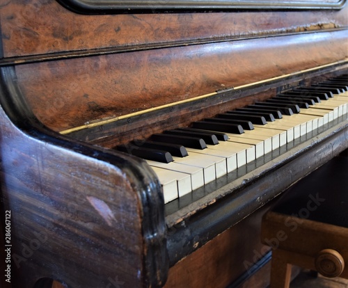 Old worn piano