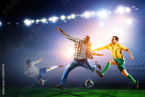 Black man plays his best soccer match © Sergey Nivens