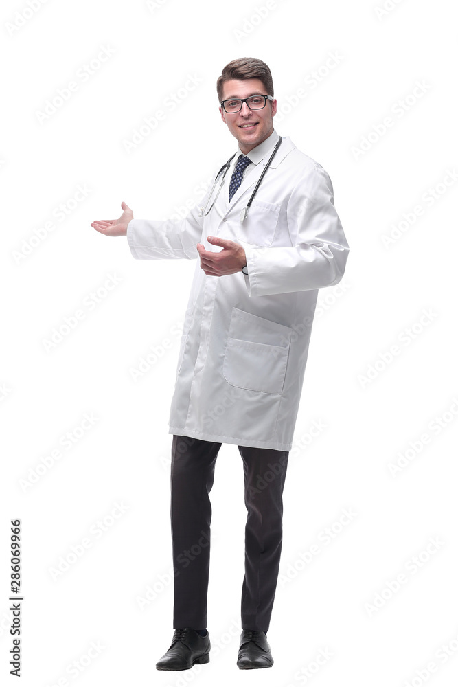 confident friendly doctor therapist. isolated on white confident friendly doctor therapist. isolated on white