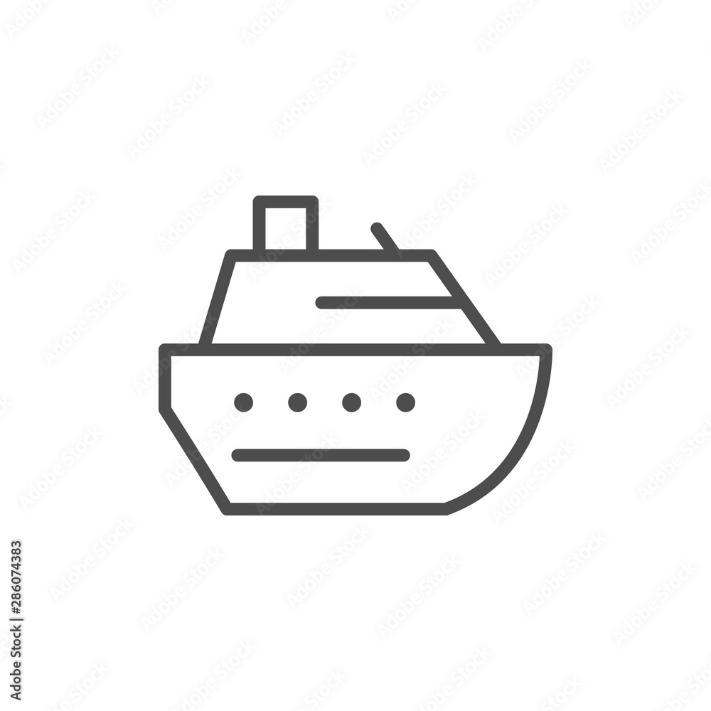 Cruise ship line outline icon Cruise ship line outline icon
