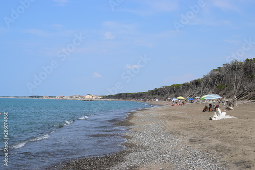 Beach and sea of Marina di Cecina, Maremma, Tuscany, Italy, Europe