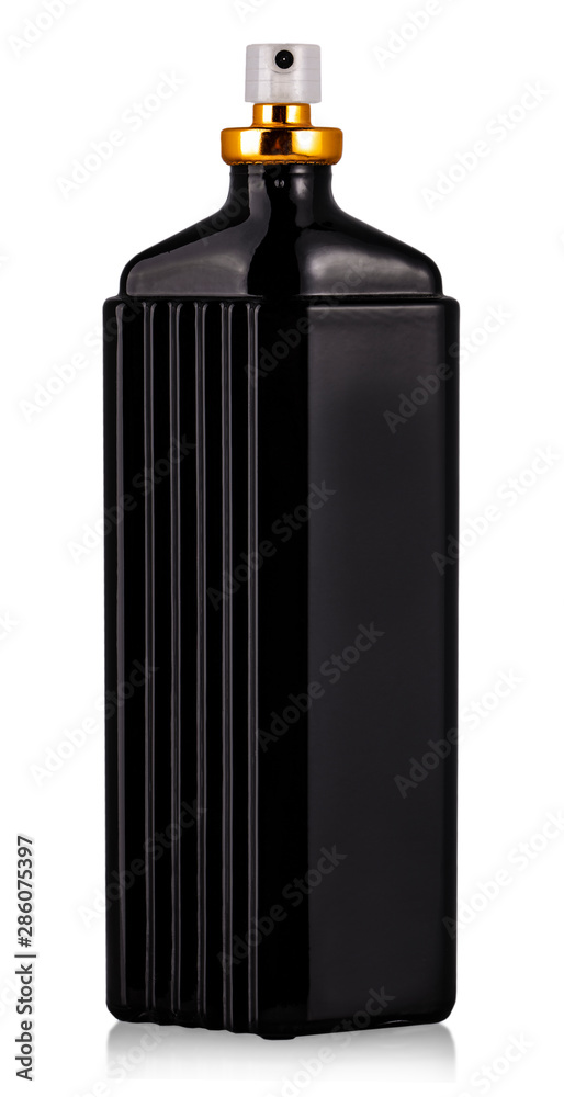 The Black bottle of men Cologne isolated on white The Black bottle of men Cologne isolated on white
