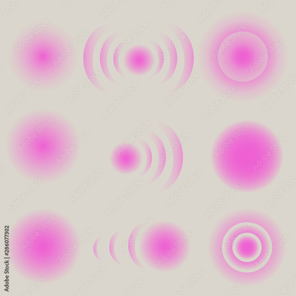 violet circles and dots to mark the human body