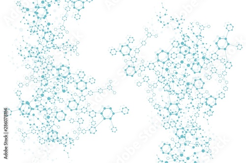 Wallpaper Mural Structure molecule and communication. Dna, atom, neurons. Scientific concept for your design. Connected lines with dots. Medical, technology, chemistry, science background. Vector illustration. Torontodigital.ca