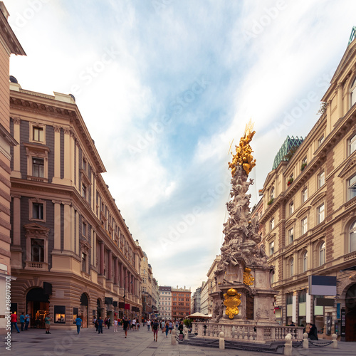 View of the main pedestrian and shopping street of Vienna Graben, Austria