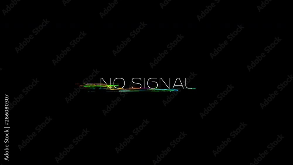 NO SIGNAL RETRO VHS SCREEN Style 2 / NO SIGNAL RETRO VHS 2 / A retro VHS Screen featuring NO SIGNAL text glitch because of bad signal style 2