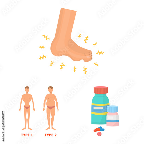 Isolated object of mellitus and diabetes icon. Collection of mellitus and diet stock symbol for web.