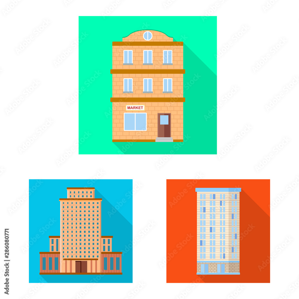 Fototapeta premium Isolated object of municipal and center sign. Collection of municipal and estate stock symbol for web.