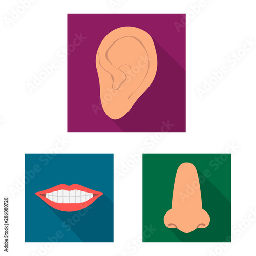 Vector design of body and part logo. Collection of body and anatomy vector icon for stock.