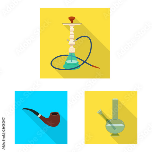 Isolated object of smoke and statistics icon. Set of smoke and stop stock vector illustration.