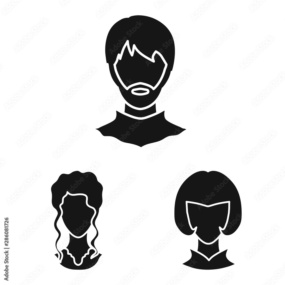 Vector design of character and profile logo. Collection of character and dummy stock vector illustration. Vector design of character and profile logo. Collection of character and dummy stock vector illustration.