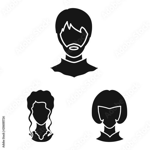 Vector design of character and profile logo. Collection of character and dummy stock vector illustration.