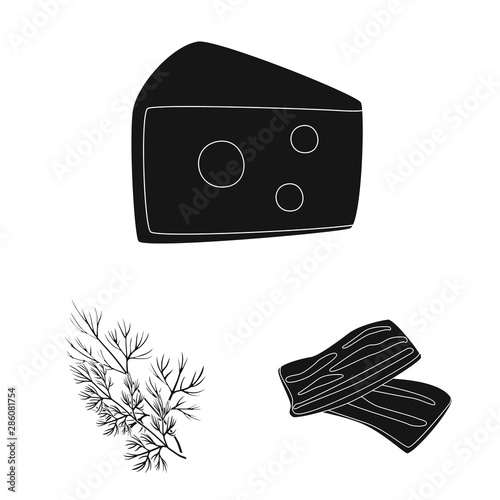 Isolated object of organic and cooking symbol. Collection of organic and flavors stock vector illustration.