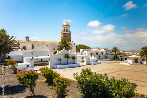 Teguise, Lanzarote, Canary Island, Church Iglesia de Nuestra Senora de Guadalupe on main square photo