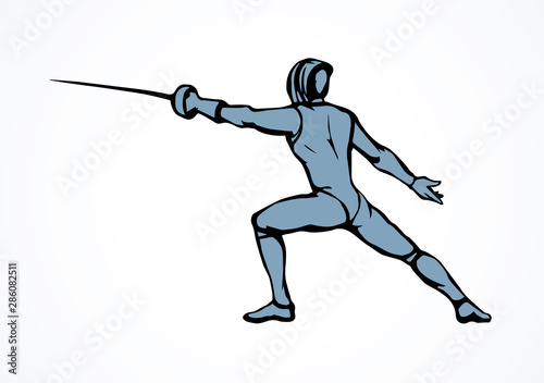 Fencing. Vector drawing