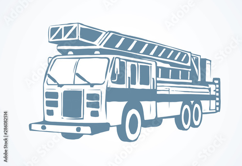 Fire truck. Vector drawing