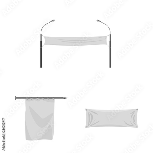 Vector design of promotional and textile sign. Collection of promotional and white stock symbol for web.