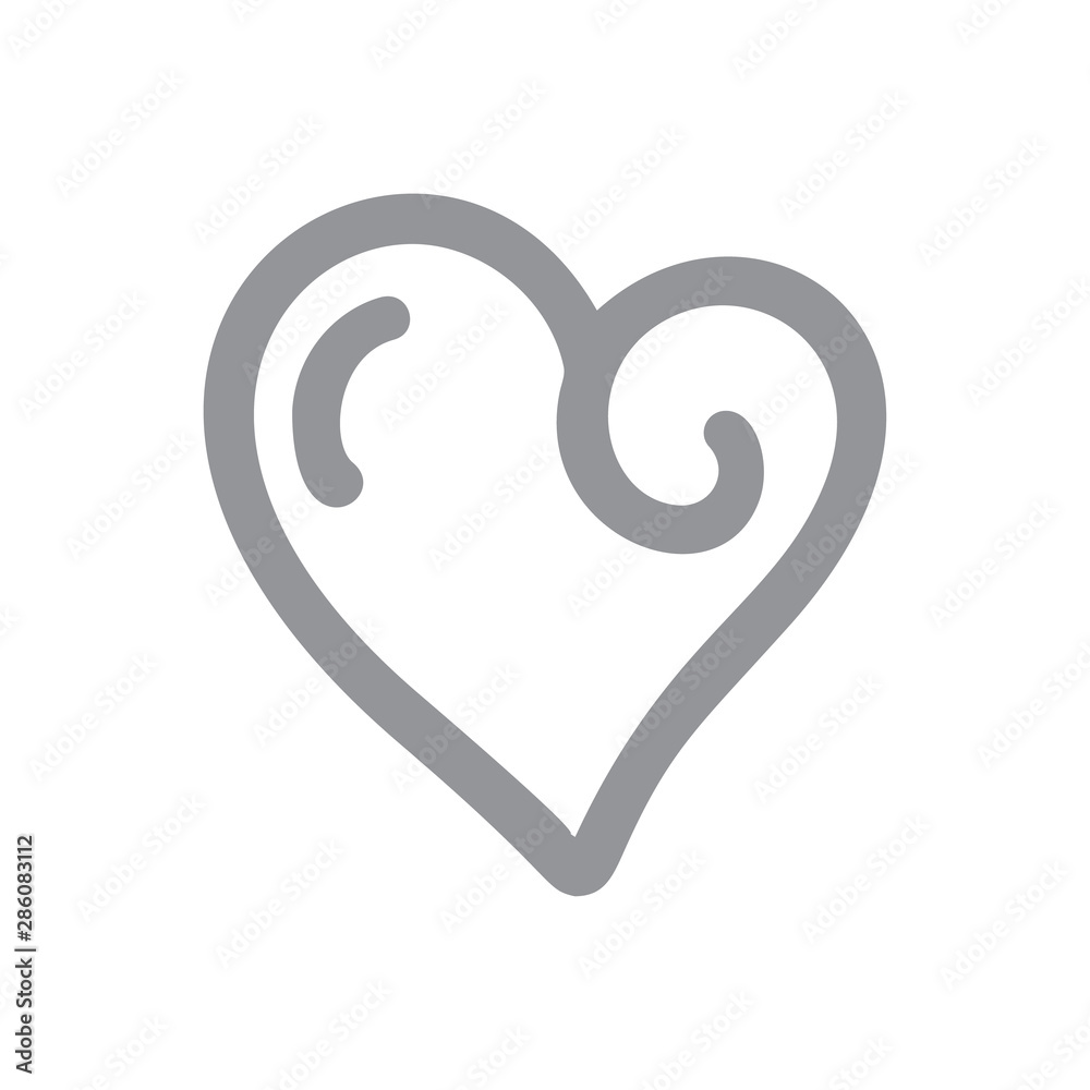 Romantic calligraphy monoline vector Heart love sign. Hand drawn icon of valentine day. Concepn symbol for t-shirt, greeting card, poster wedding. Design flat element illustration Romantic calligraphy monoline vector Heart love sign. Hand drawn icon of valentine day. Concepn symbol for t-shirt, greeting card, poster wedding. Design flat element illustration