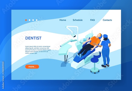 Dentist Isometric Landing Page