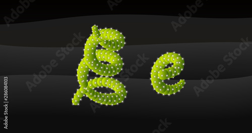 E-e 3D Cactus Alphabet