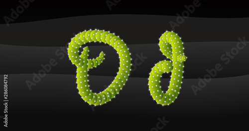 D-d 3D Cactus Alphabet