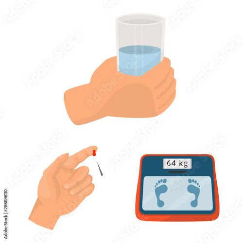 Vector design of mellitus and diabetes symbol. Set of mellitus and diet vector icon for stock.