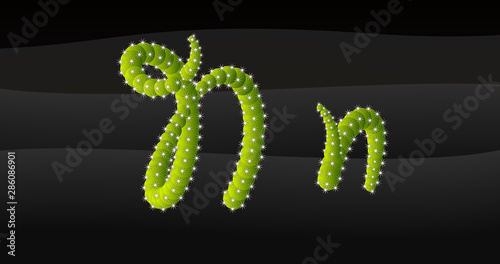 N-n 3D Cactus Alphabet