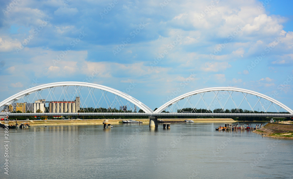 Naklejka premium bridge over the river