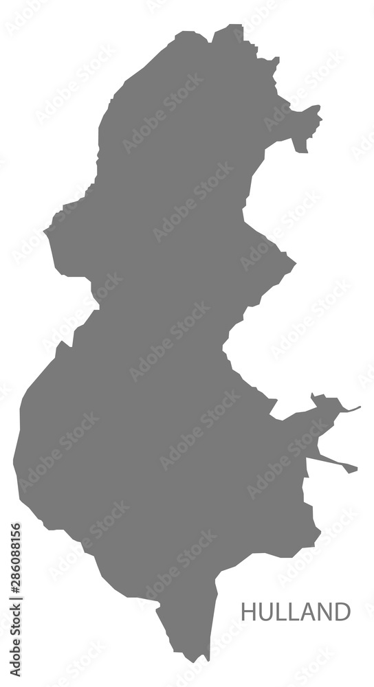 Hulland grey ward map of Derbyshire Dales district in East Midlands England UK