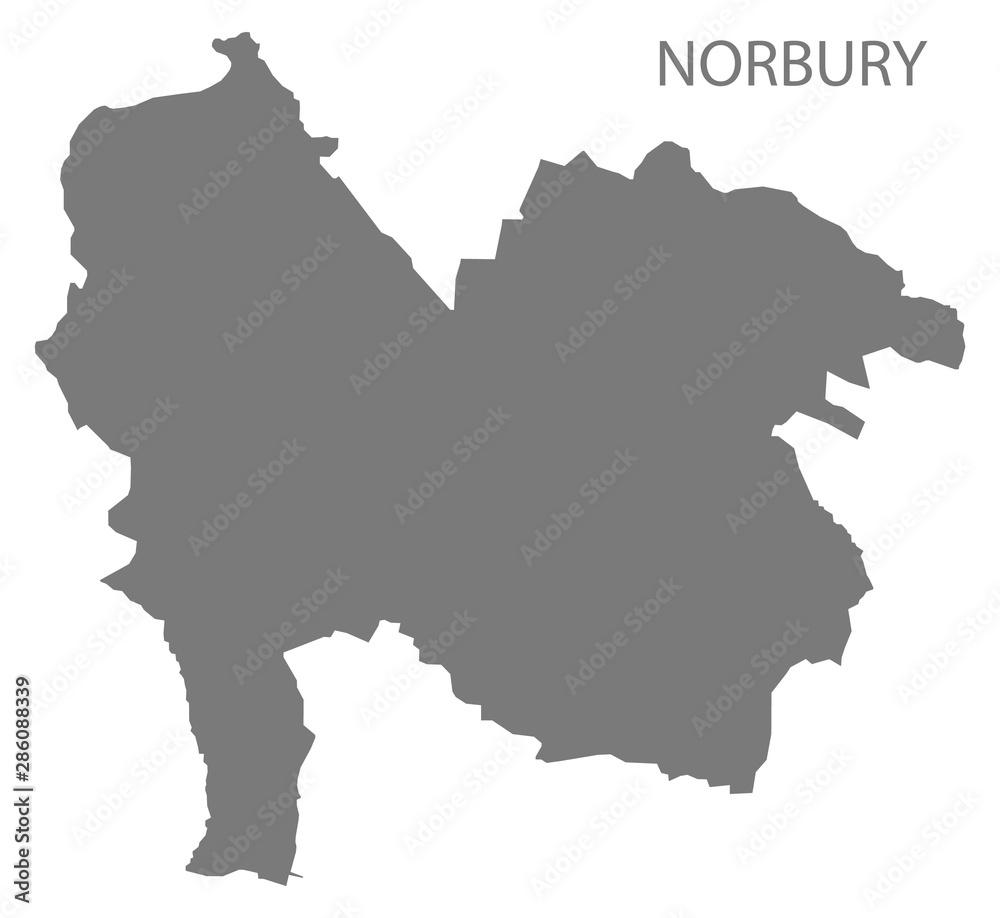 Norbury grey ward map of Derbyshire Dales district in East Midlands England UK